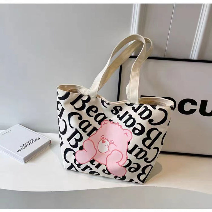 Wholesale Large Capacity Cartoon Letter Printed Canvas Shoulder Bag JDC-SD-JingS003