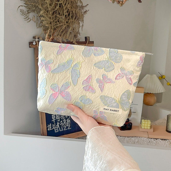 Wholesale Vintage relief makeup bag, large capacity canvas bag, inner liner bag