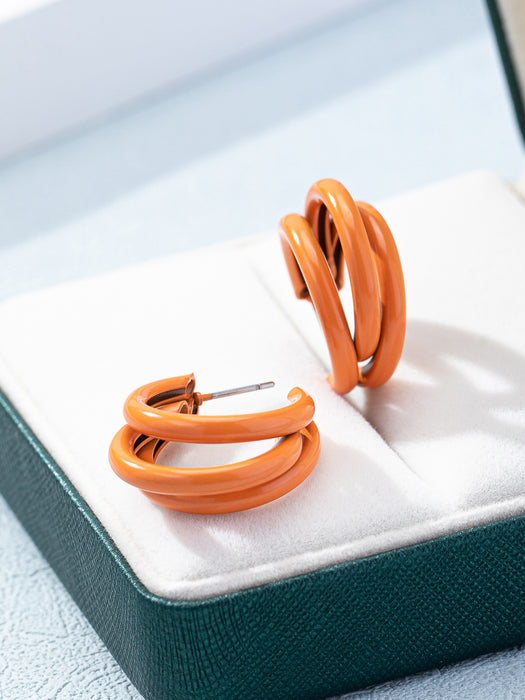 Wholesale Metal Cold Wind Big Ear Ring Earrings Diamond Earrings Women