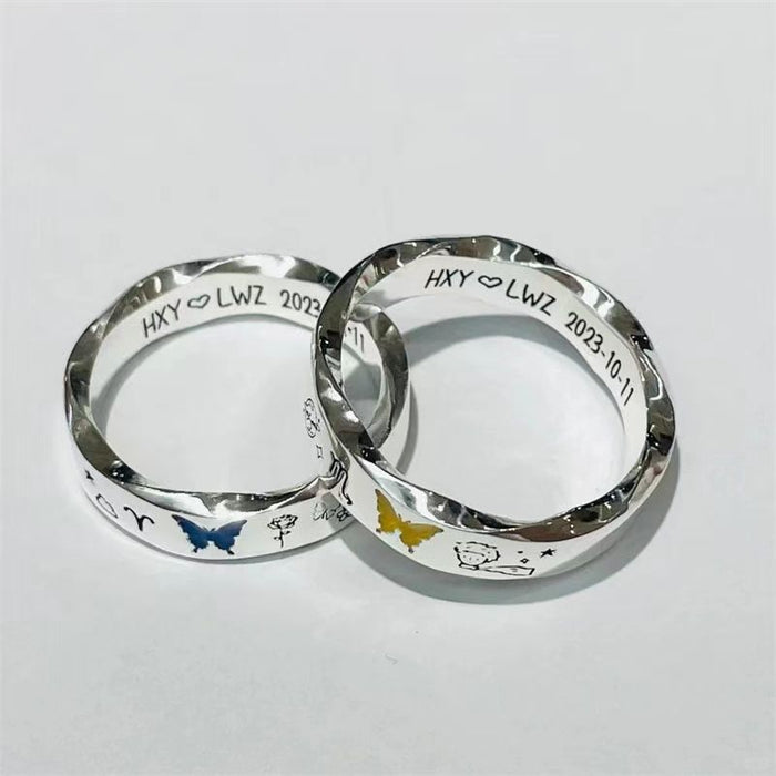 Wholesale Butterfly Ring High-grade Niche Design Commemorative Gift