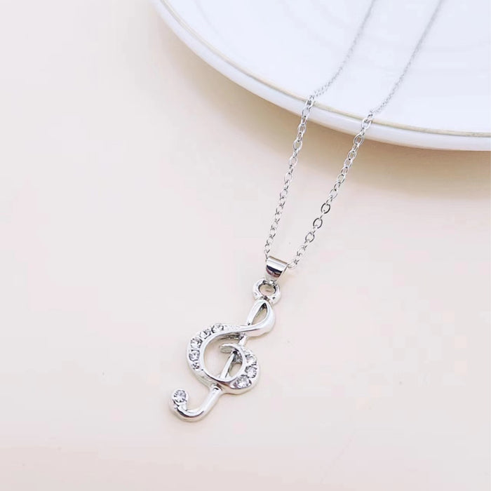 Wholesale Diamond Music Symbol Pendant Zinc Alloy Necklace JDC-NE-JiuWei001