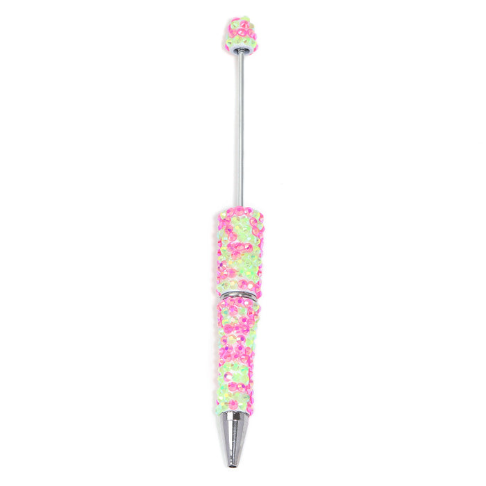 Wholesale Creative DIY full diamond beaded ballpoint pen multicolor plastic beaded pen hand-set diamond beaded pen