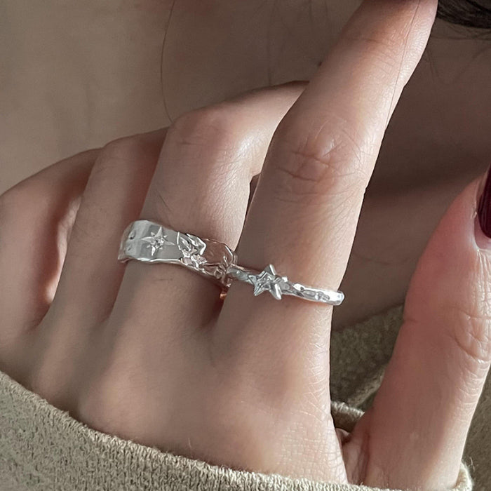 Wholesale Niche Star Ring Women's Star Pattern Simple Open Ring