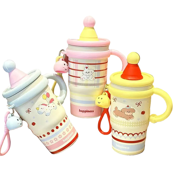 Wholesale Large capacity cute cartoon ice bullies cup with straw