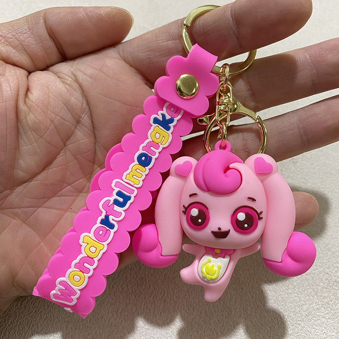 Wholesale Cartoon ful Cute Keychain Pendant Student Bookbag with Bell Pudding Dog Doll Pendant