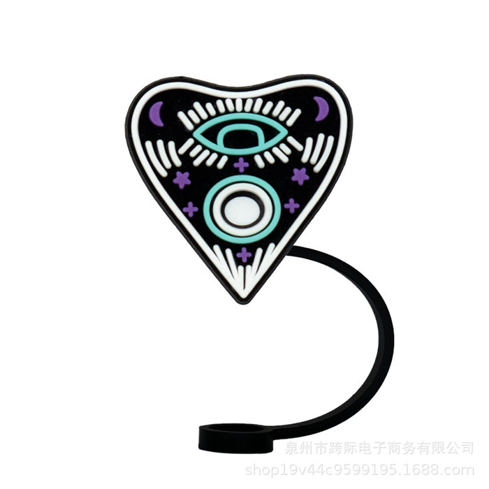 Wholesale New straw cover silicone dust cap plug magic fun cartoon straw cap anime straw accessories