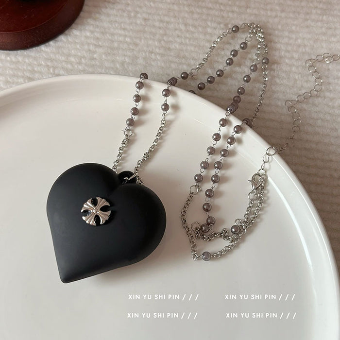 Wholesale Love Pearl Necklace Long Fashionable Versatile Sweater Chain Light Luxury Premium Sweater Chain Neck Chain