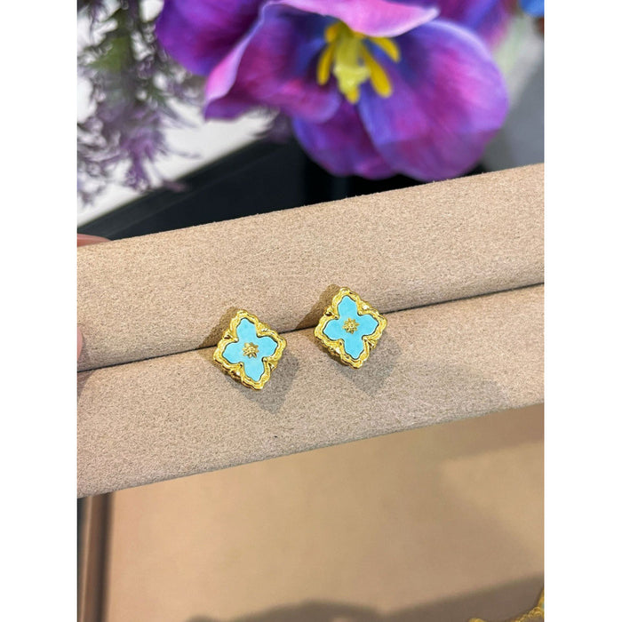 Wholesale Women's Color Four-Leaf Clover Necklace Earrings Bracelet set