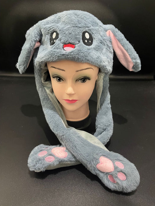 Wholesale Glowing bunny hat with moving ears cute plush warm hat