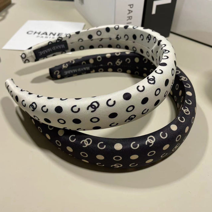 Wholesale Fabric Polka Dot Printed Letter Headband (F) JDC-HD-WanQ010