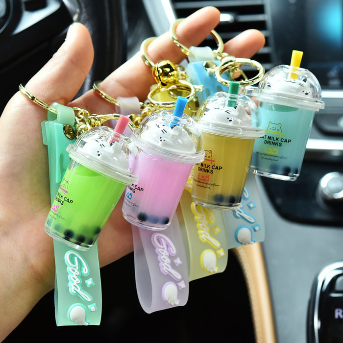 Wholesale Cat Keychain &  Milk Tea Cup Keychain