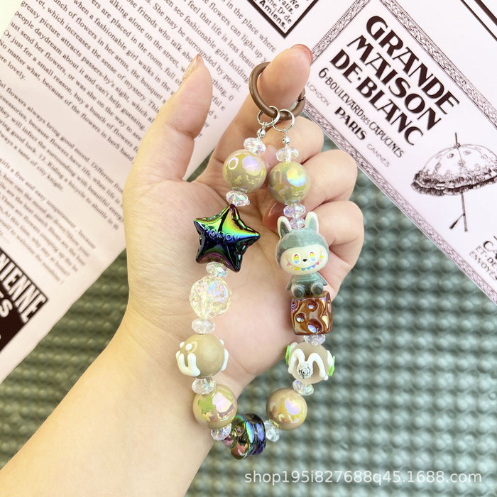 Wholesale Transparent Moon Bubble Girl Cute Hot Style Cute Mobile Phone Chain Keychain Bag Doll Pendant Accessories