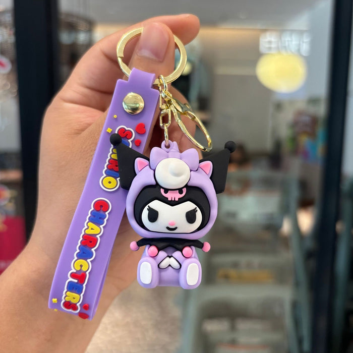 Wholesale 2pcs PVC Cute Cartoon Keychain Stylish Gift for Bag Charm or Car Key Accessory