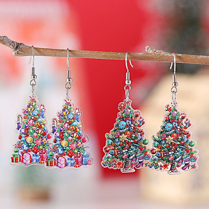 Wholesale Christmas gift box,  candies,  colorful lights,  Christmas tree acrylic earrings
