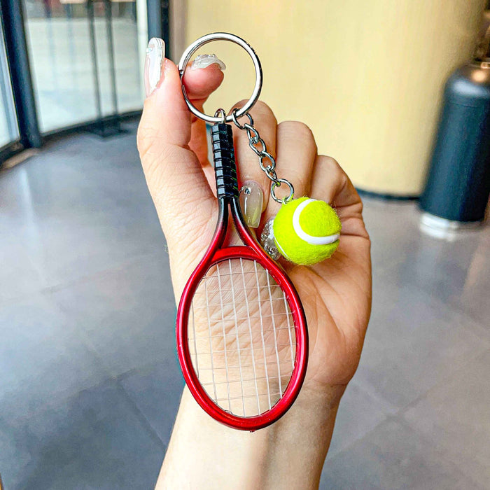 Wholesale Simulated tennis keychain pendant, sports event souvenir, tennis keychain gift
