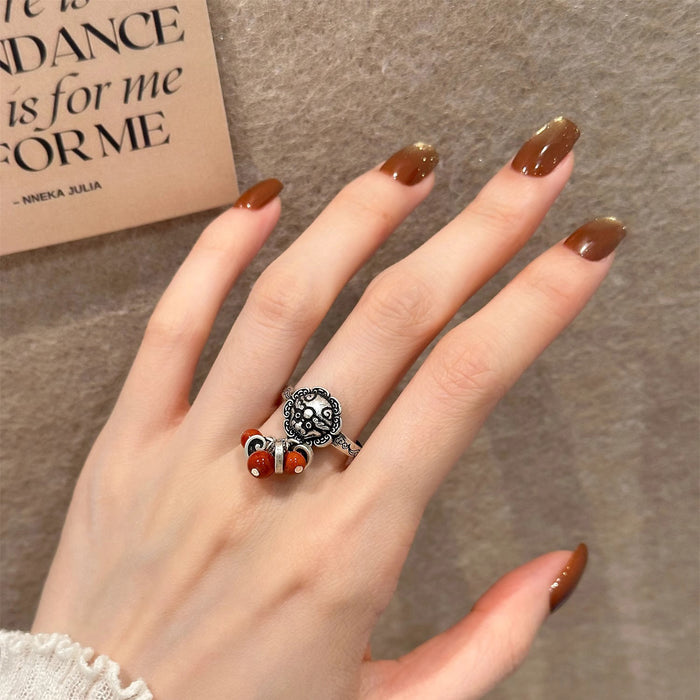 Wholesale Vintage vintage pendant ring, niche, high-end, light luxury, personalized, new handmade accessory