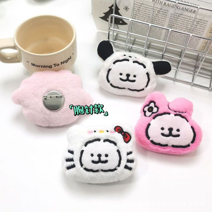 Wholesale Cute Plush Puppy Doll Brooch Dress-up  Plush Squeaky Pendant Bag Decoration