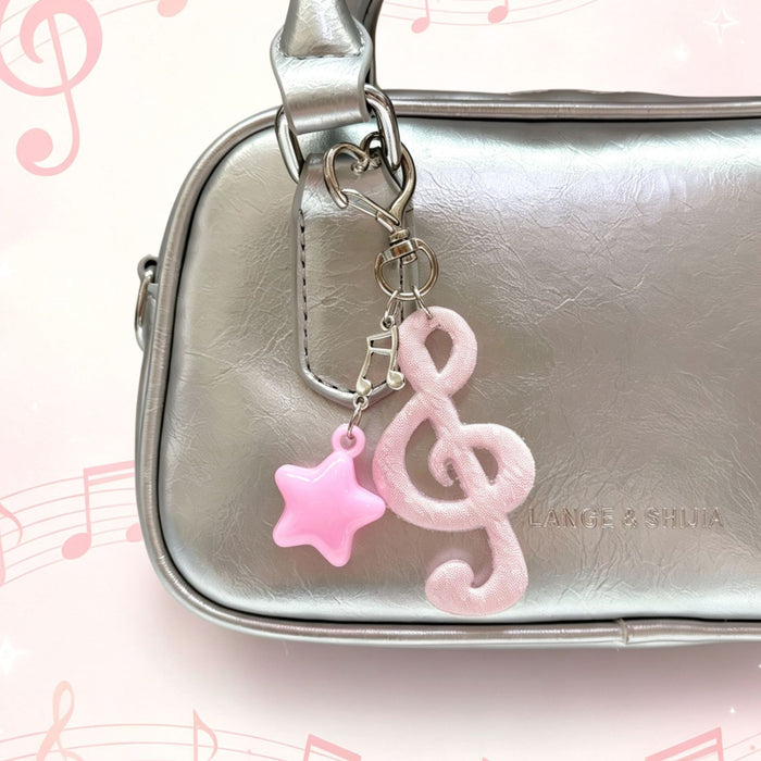 Wholesale Vintage Music Note Star Plush Keychain Bag Charm Chic Fashion Accessory