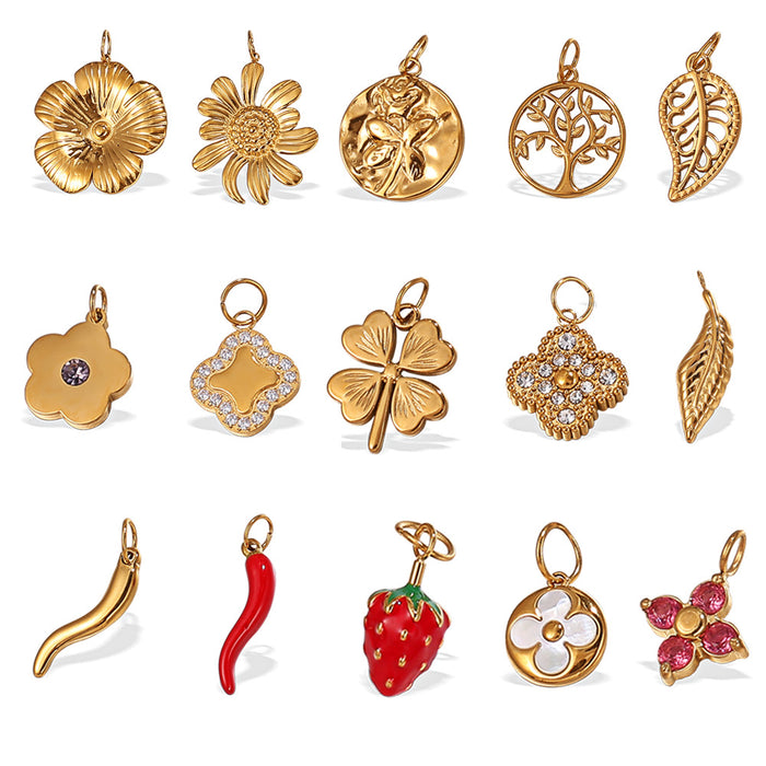 Wholesale DIY Stainless Steel Gold-Plated Necklace Pendant