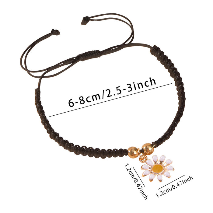 Wholesale New Daisy Bracelet, Chrysanthemum Weaving Hand Rope, Sunflower Card Bracelet