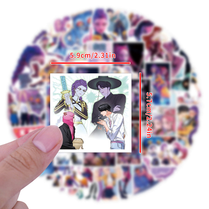 Wholesale 55/ 110 K-Pop doodle stickers for skateboards and luggage