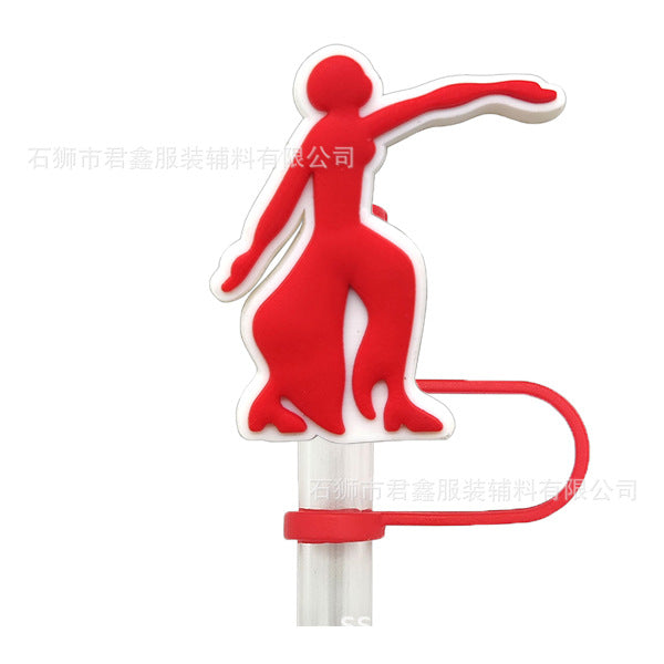 Wholesale 50pcs Red Community Straw Cap  Decorative Dust Plug Straw Cover