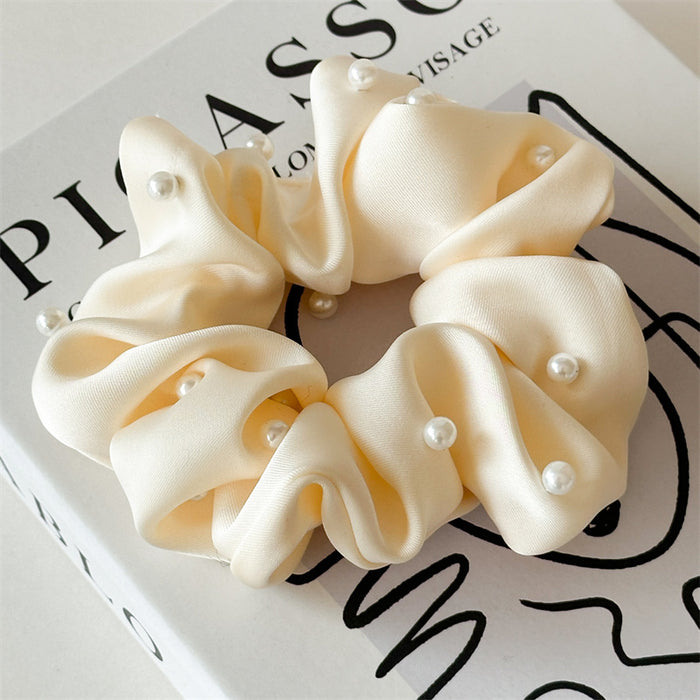 Wholesale hair accessories solid color fabric pearl hair ring headdress