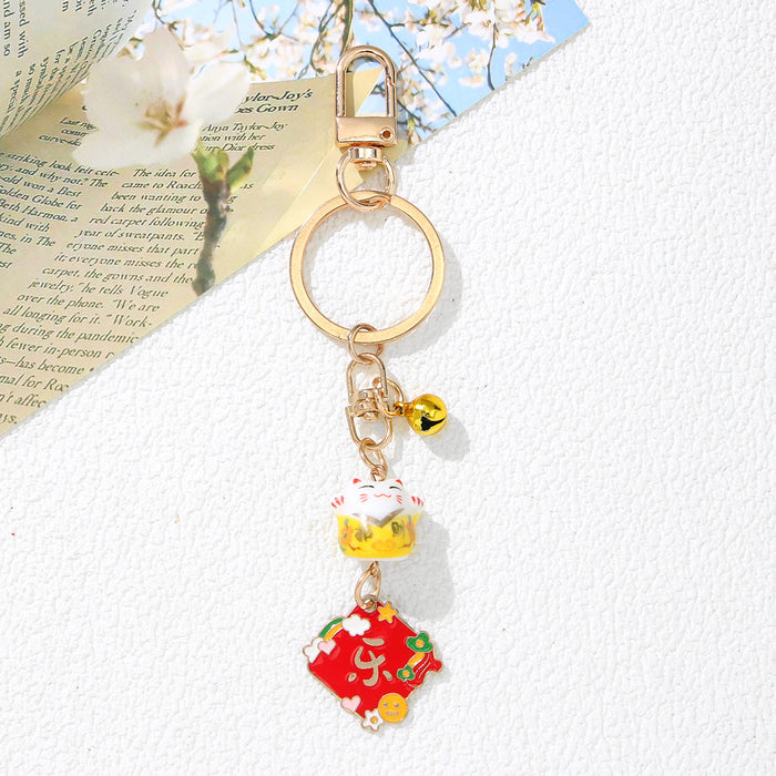 Wholesale China-Chic Lucky Cat Keychain Pendant Zinc Alloy Bag Charm Gift MOQ≥2