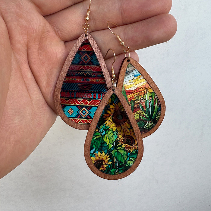 Wholesale Acrylic transparent color earrings Aztec ethnic fashion jewelry