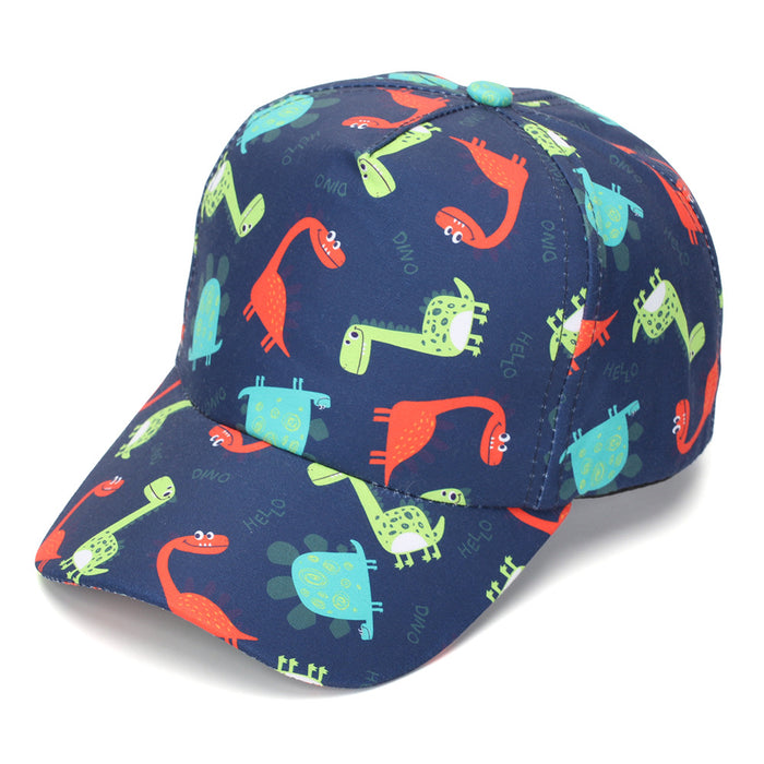 Wholesale Kids Printed Dinosaur Excavator Truck Baseball Cap Summer Sun Hat for Boys Boutique