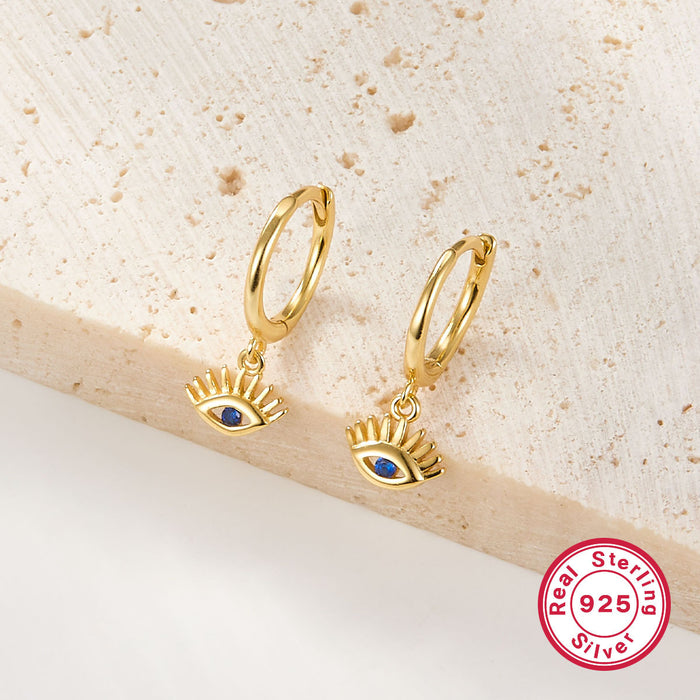 Wholesale Pure silver earrings with a simple and high-end feel, women's ear buckles, niche layered earrings