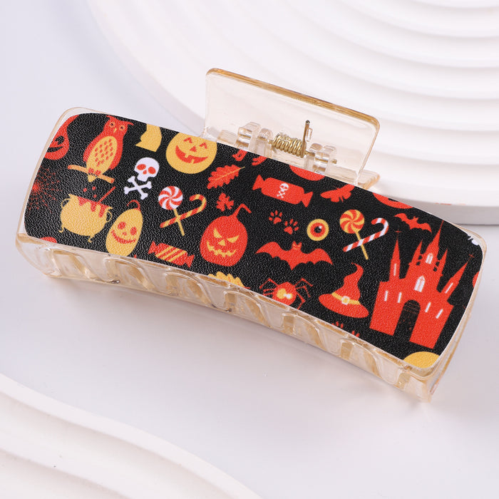 Wholesale Halloween PU Ghost Crow Pumpkin Hairpin JDC-HC-Fengp003