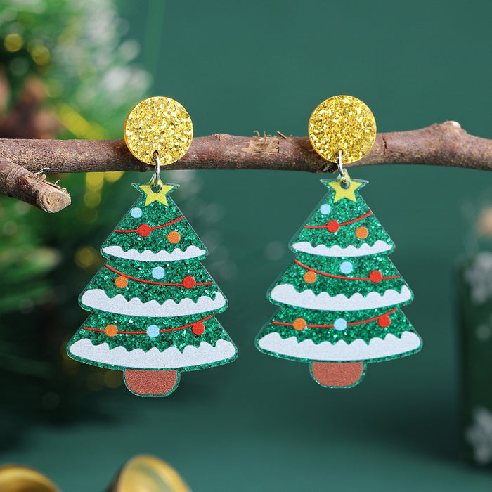 Wholesale Christmas tree earrings love acrylic earrings