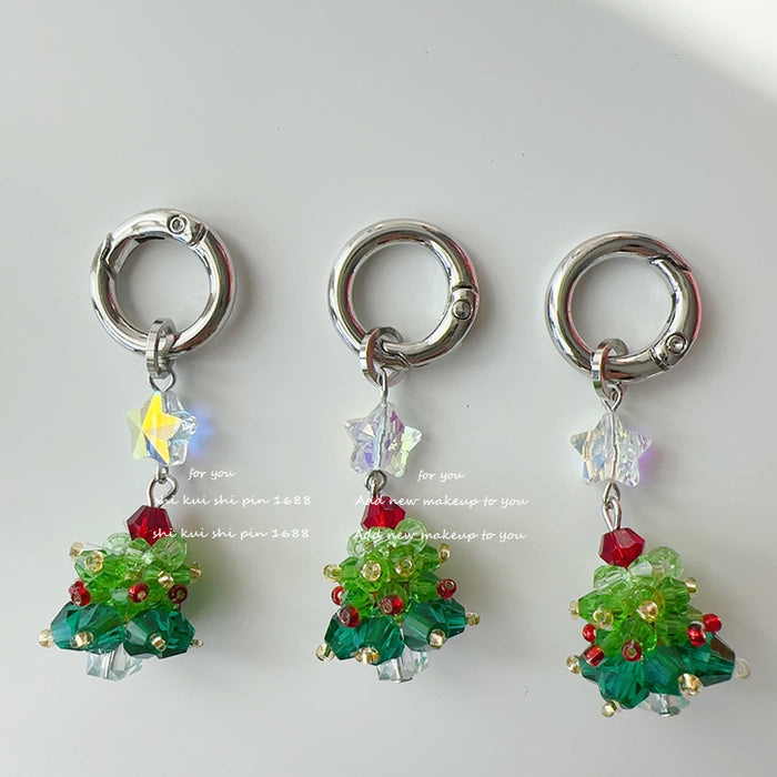 Wholesale Tree Mobile Phone Rope Pendant Crystal Beads Keychain Bag Hanging Accessories