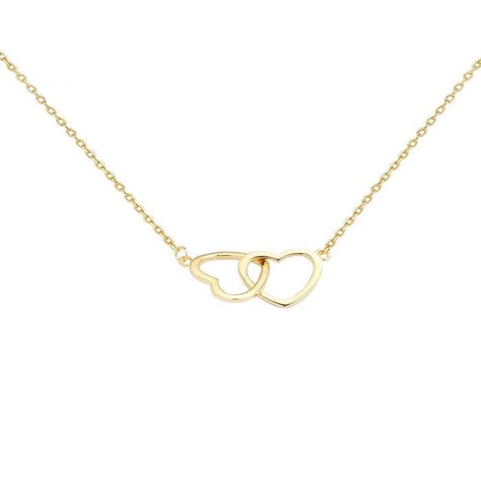 Wholesale Double ring heart-shaped new minimalist necklace, collarbone chain, niche