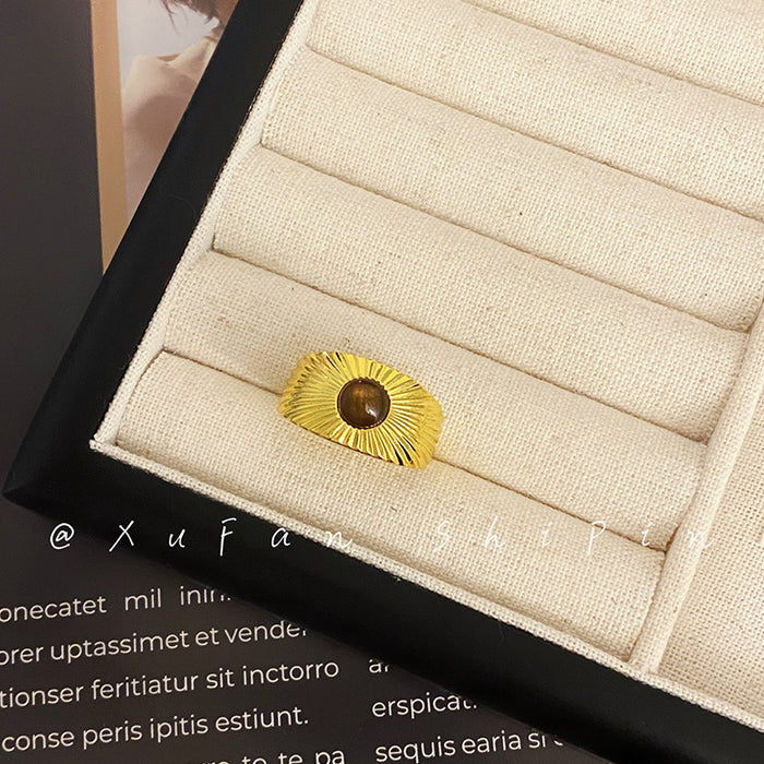 Wholesale Stacked sunflower rings are elegant, personalized, high-end, fashionable and unique