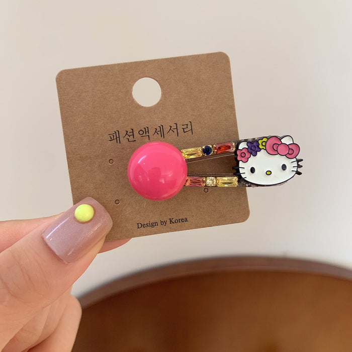 Wholesale Hair Clip Colorfulful Crystal Cat Bangs Side Clip Colorful crystal cat bangs hairpin