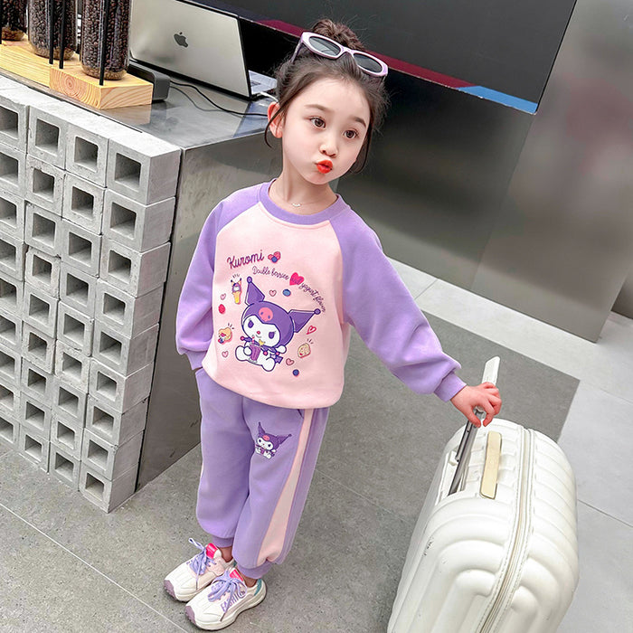 Wholesale Girls Casual Suits Spring and Autumn New Fashionable Children's Clothing Western Style Little Girl Sports Style Sweater Two-piece Suit JDC-CTS-QNE007