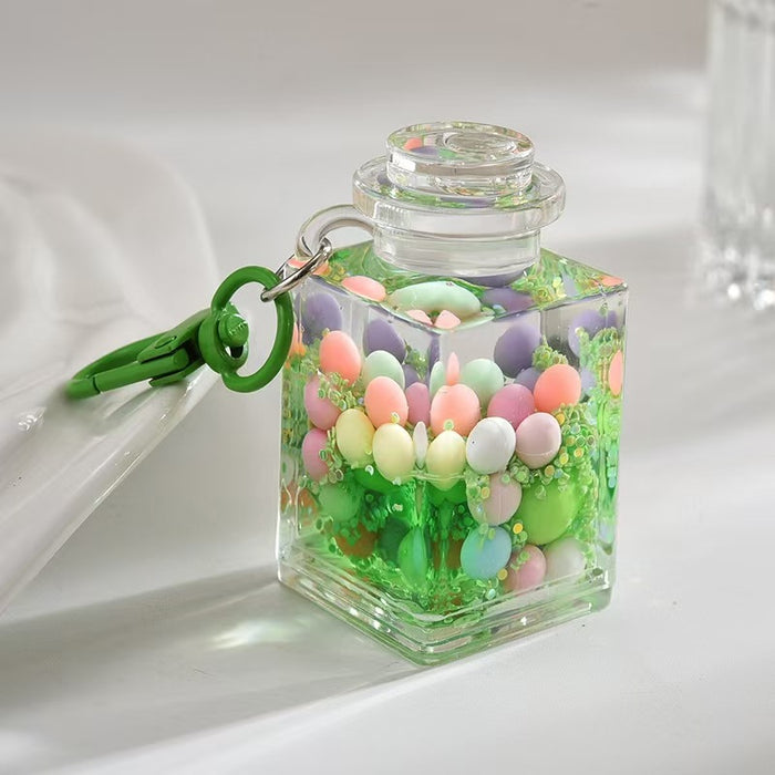 Wholesale Acrylic Bead-Filled Oil Bottle Pendant Keychain