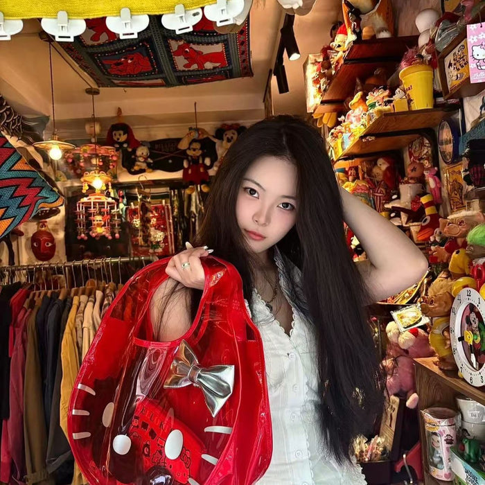 Wholesale Jelly Bag Women' s Large Capacity Transparent Tote Bag Shoulder Bag Vacation Beach Swimming Bag