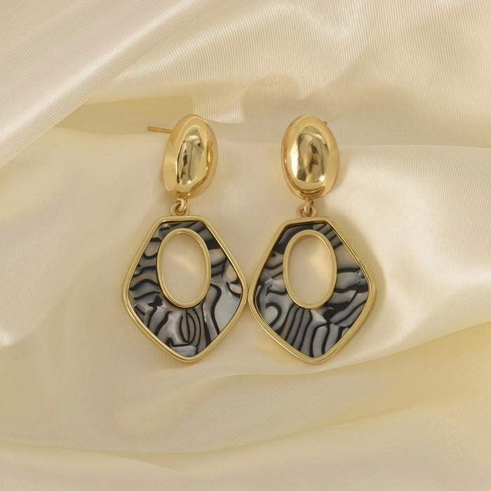 Wholesale Stainless Steel Geometric Earrings Polygonal Hollow Earrings