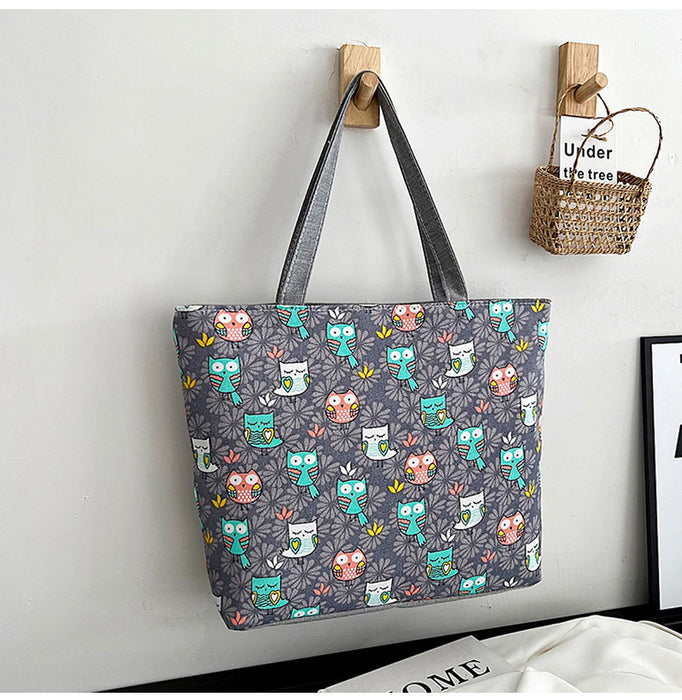 Wholesale Canvas Bag Large Capacity Women's Bag Printed Handbag Tote Large Bag Artistic Student Bag Shopping Bag