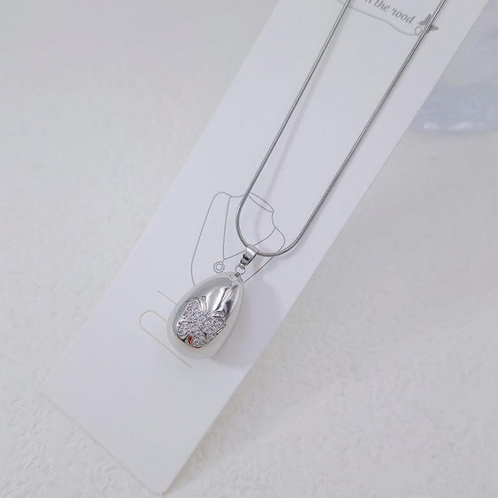 Wholesale Titanium Steel Teardrop Diamond Star Heart Necklaces JDC-NE-Yiran009