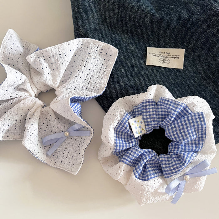 Wholesale Lace double-sided bow headband, square scarf, flower ball, hair tie, hair accessory