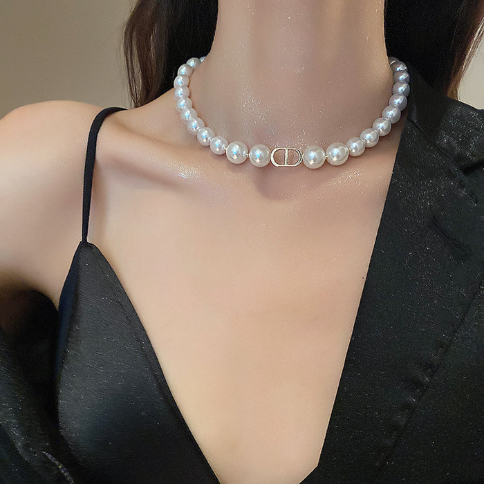 Wholesale New bead necklace sweater chain niche high-end pearl necklace light luxury temperament fashionable collarbone chain
