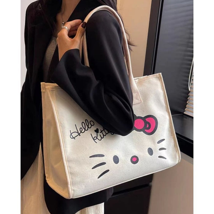 Wholesale Cute Canvas Bag Large Capacity Commuter Shoulder Bag Fashion Tote Bag College Student Class Tote Bag