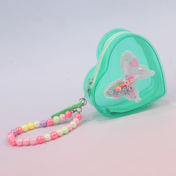 Wholesale Heart Butterfly Transparent Jelly PVC Coin Purse Stylish Fashion Accessory Gift