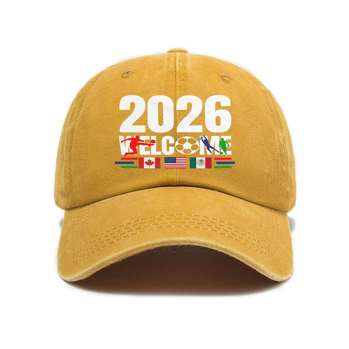 Wholesale Soft-Top Baseball Cap World Cup Print Sun Hat