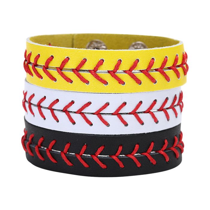 Wholesale Wax Thread Stitched Baseball Bracelet JDC-BT-Shengy006