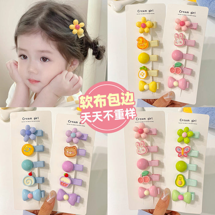 Wholesale Cute Fully Wrapped Cloth Baby Hair Clips Floral Princess Hair Accessory Boutique Resale